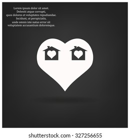 House with Heart Icon. icon. vector design