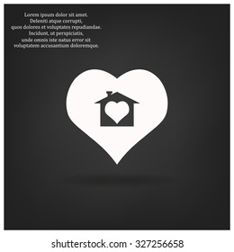 House with Heart Icon. icon. vector design