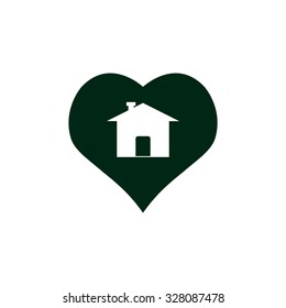 House with Heart Icon. icon. vector design