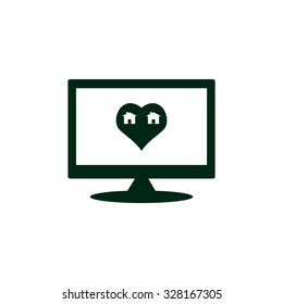 House with Heart Icon. icon. vector design