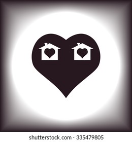 House with Heart Icon. icon. vector design