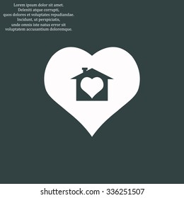 House with Heart Icon. icon. vector design