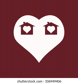 House with Heart Icon. icon. vector design