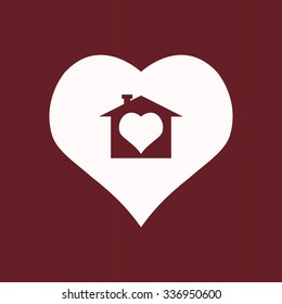 House with Heart Icon. icon. vector design