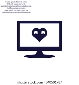 House with Heart Icon. icon. vector design