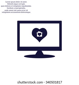House with Heart Icon. icon. vector design