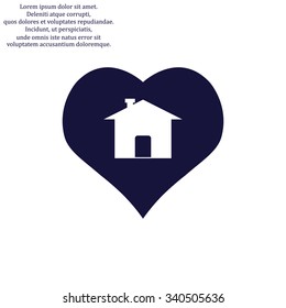 House with Heart Icon. icon. vector design