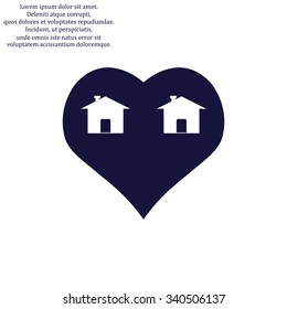 House with Heart Icon. icon. vector design