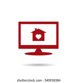 House with Heart Icon. icon. vector design