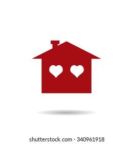 House with Heart Icon. icon. vector design