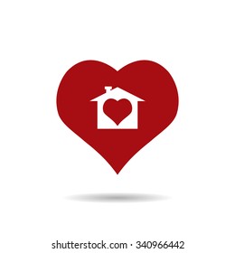 House with Heart Icon. icon. vector design
