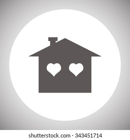 House with Heart Icon. icon. vector design