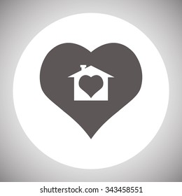 House with Heart Icon. icon. vector design