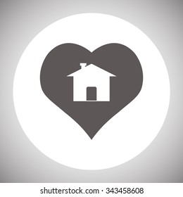 House with Heart Icon. icon. vector design