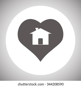 House with Heart Icon. icon. vector design