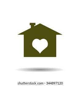 House with Heart Icon. icon. vector design