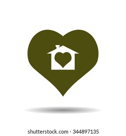 House with Heart Icon. icon. vector design