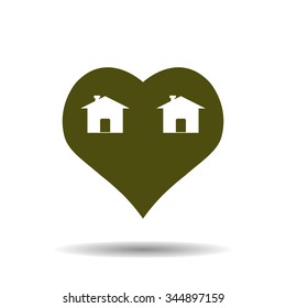 House with Heart Icon. icon. vector design