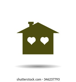 House with Heart Icon. icon. vector design