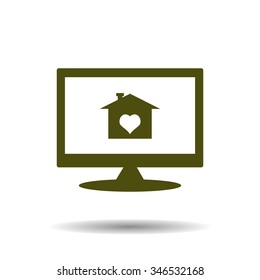 House with Heart Icon. icon. vector design