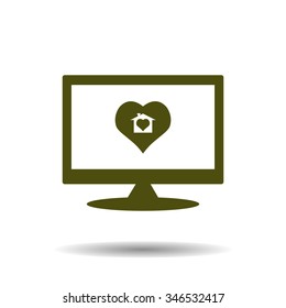 House with Heart Icon. icon. vector design