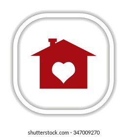 House with Heart Icon. icon. vector design