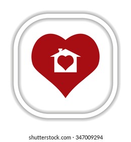 House with Heart Icon. icon. vector design