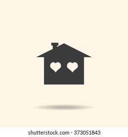 House with Heart Icon. icon. vector design