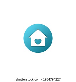 House with heart icon. Vector illustration for graphic design, Web, UI, app.