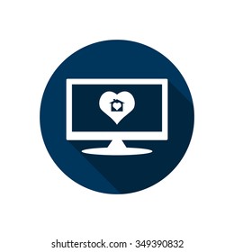 House with Heart  icon, vector illustration. Flat design style
