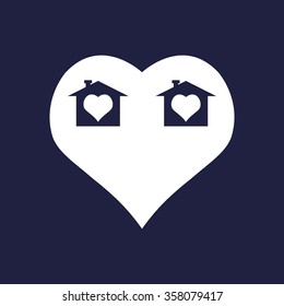 House with Heart Icon icon, vector illustration. Flat design style