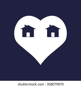 House with Heart Icon icon, vector illustration. Flat design style