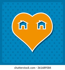 House with Heart Icon icon, vector illustration. Flat design style
