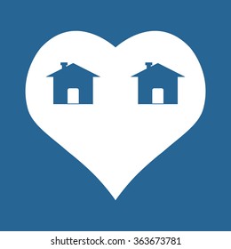 House with Heart Icon icon, vector illustration. Flat design style
