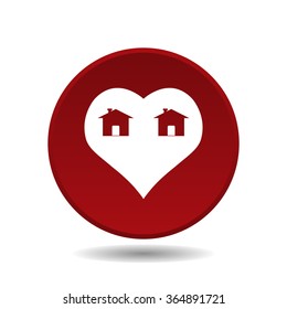 House with Heart Icon icon, vector illustration. Flat design style