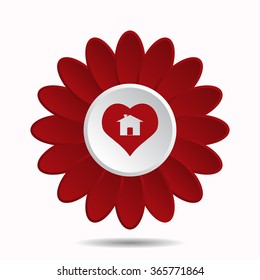 House with Heart Icon icon, vector illustration. Flat design style