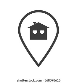 House with Heart  icon, vector illustration. Flat design style