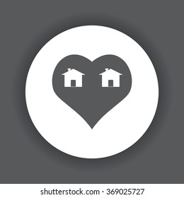 House with Heart Icon icon, vector illustration. Flat design style
