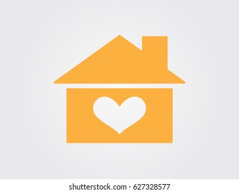 house, heart, icon, vector illustration eps10