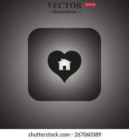 House with Heart Icon, web icon. vector design