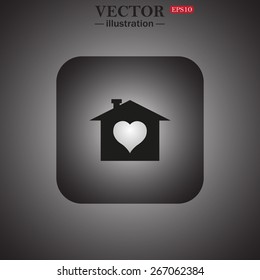 House with Heart Icon, web icon. vector design