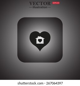 House with Heart Icon, web icon. vector design