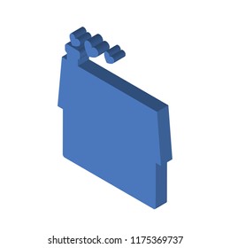 House with a heart isometric left top view 3D icon