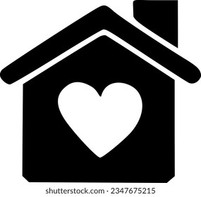 House with heart line icon, outline vector sign, linear style sign, symbol, vector, art