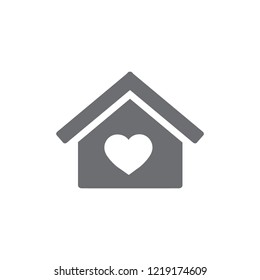 house and heart, logo icon