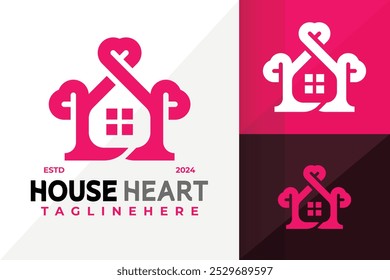 House Heart Logo Icon Vector Design. Creative simple logos designs illustration