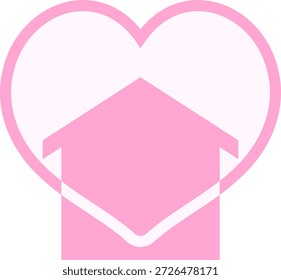 Icono de anillo de casa y corazón