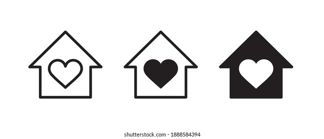 House with heart shape icon , love home symbol, vector illustration isolated on white background stay home, sticker symbol vector covid 19 coronavirus corona icon