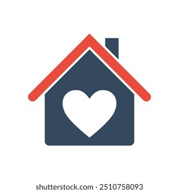 house with heart shape vector icon