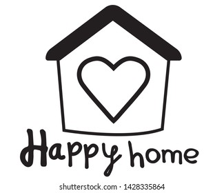 House Heart Shape Withinlove Home Symbol Stock Vector (royalty Free 